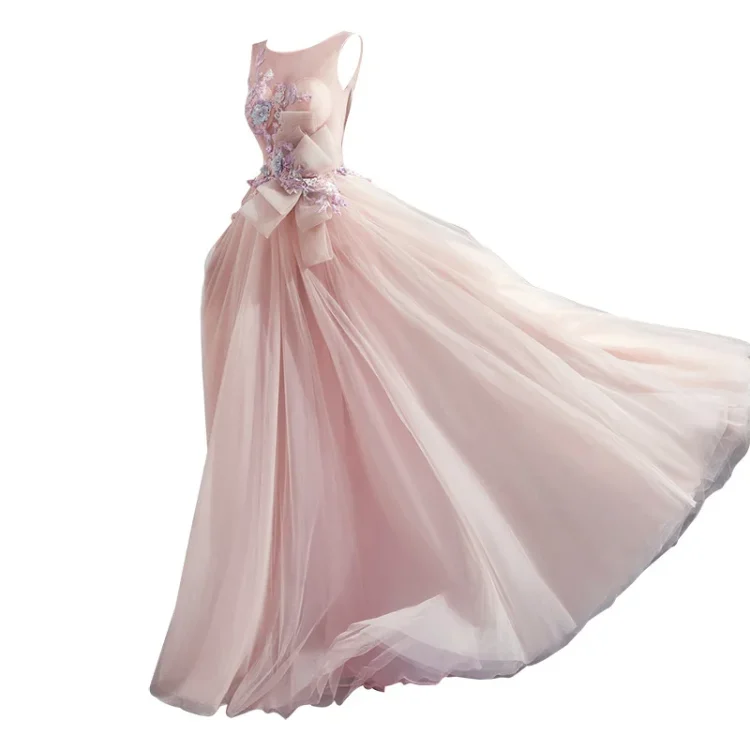Pink Fashion New Style Evening Gown for Ladies Satin Evening Dresses Party Wear Women Dresses - Image 4