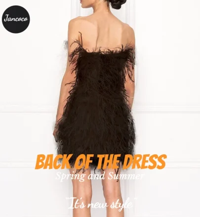 Custom Colors Strapless Long Feather Club Evening Dress Sleeveless Women Ostrich Feather Dress