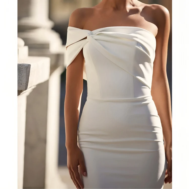 Casual Dresses Strapless Ladies White Bandage Dresses - Image 6