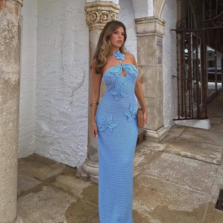 BR4528 Spring and Summer New Strapless One-step Dress Seaside Sexy Tight Dress - Image 2