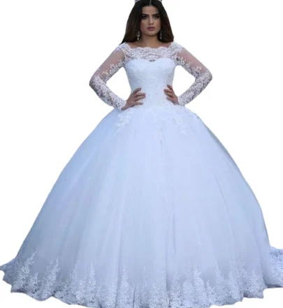 S1073A    Drop Shipping 2025 New  off Shoulder Fashion  Women Gift Veil Petticoat Elegant Wedding Dresses