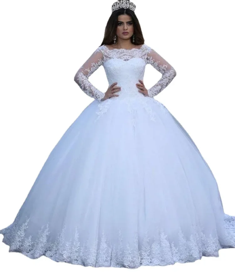 S1073A    Drop Shipping 2025 New  off Shoulder Fashion  Women Gift Veil Petticoat Elegant Wedding Dresses