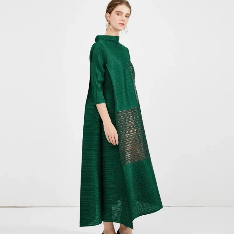 Korean Clothes New Arrival Long Sleeve Fashion Print Women Pleated Casual Loose  Fashion Dresses - Image 2