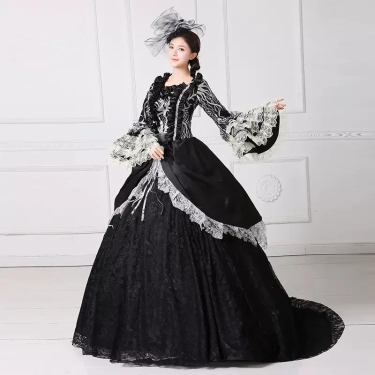 Marie Antoinette Dress Gown Rococo Baroque Masquerade Historical Costume 18th Century Victorian Crinoline Ball and Wedding Gown - Image 4