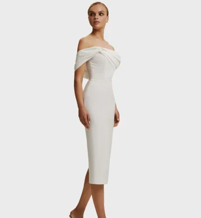 Casual Dresses Strapless Ladies White Bandage Dresses