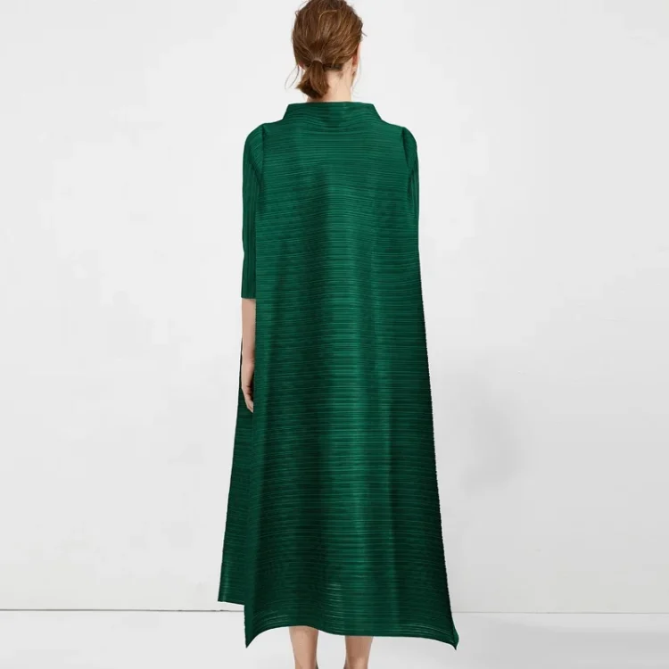 Korean Clothes New Arrival Long Sleeve Fashion Print Women Pleated Casual Loose  Fashion Dresses - Image 3