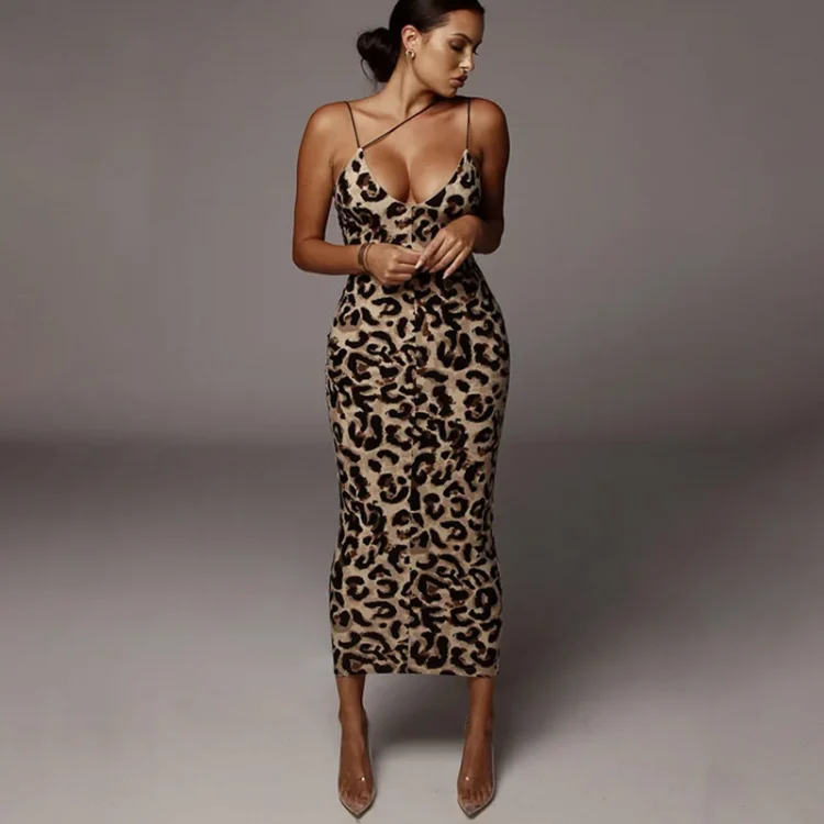 2025 New Arrival Fashion Sexy Club Wholesale Clothes Leopard Snake Print Women Casual Dress Elegant  Evening Party - Image 2