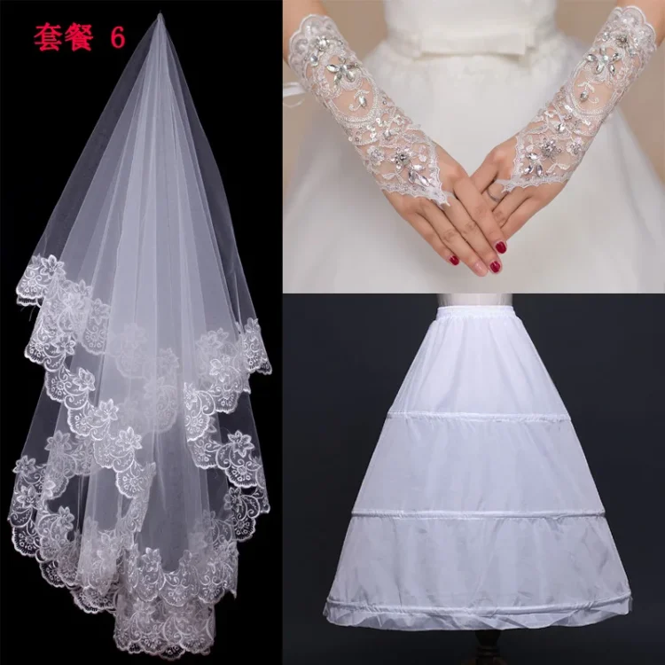 S1092A   Drop Shipping 2025 New  off Shoulder Fashion  Plus Size Women Gift Veil Petticoat Elegant Wedding Dress - Image 5