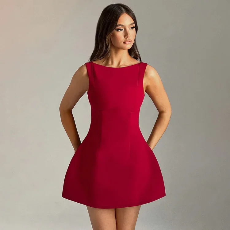 Spring Summer Fashion Europe America Short Mini Ball Gown Party Dress Women White Black Backless Slim Fit A-line Short Dresses - Image 2