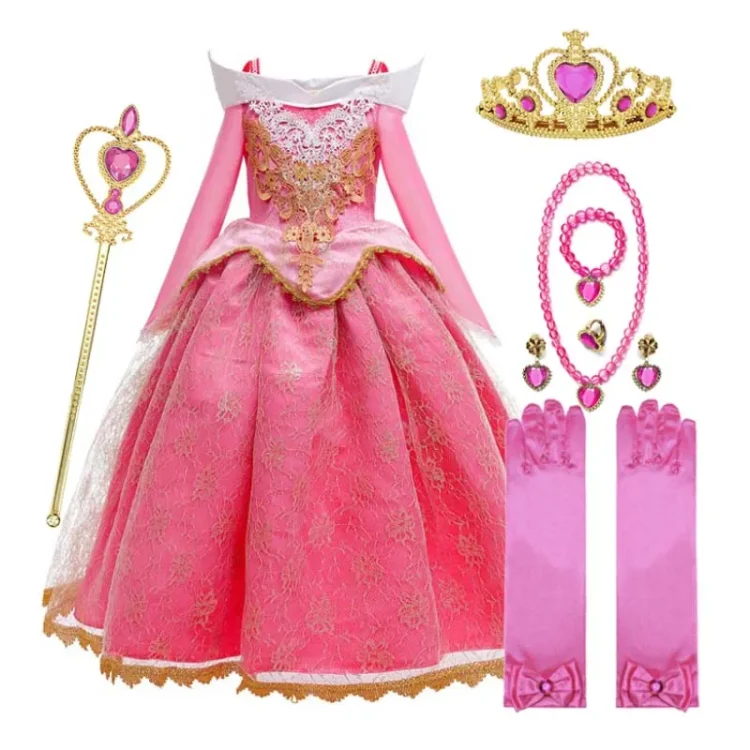 2023 New Product Beauty Princess Sleeping Pink Glowing Princess Led Dress With Accessories HCSP-001 - Image 5