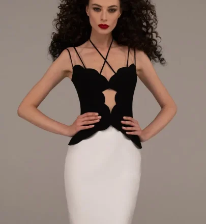 Newest Halter Corset Top and Fishtail Dress Set Long Gown Women Formal Party Evening Dinner Dress