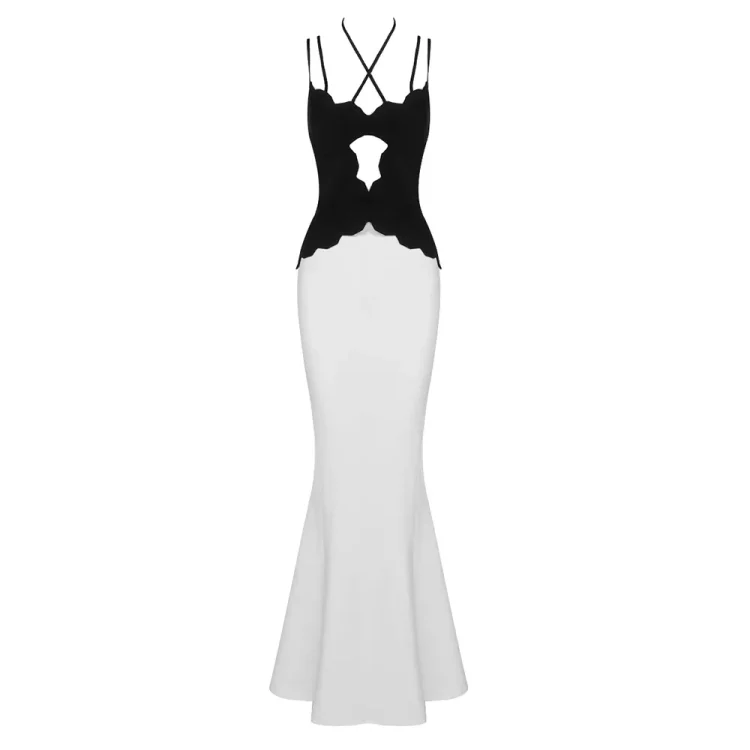 Newest Halter Corset Top and Fishtail Dress Set Long Gown Women Formal Party Evening Dinner Dress - Image 2