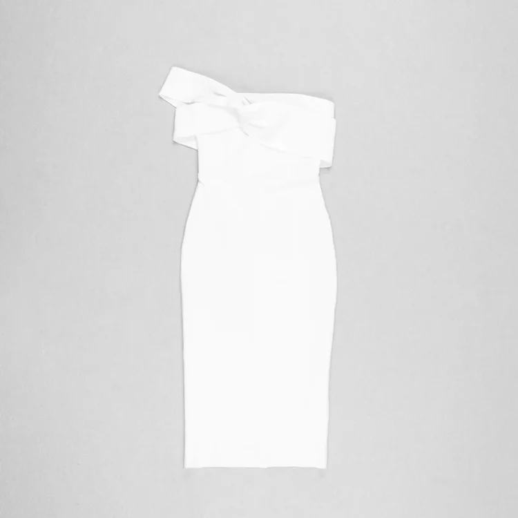 Casual Dresses Strapless Ladies White Bandage Dresses - Image 5