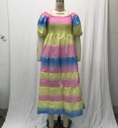 Elegant Off Shoulder Midi Party Dress Fashion Summer Flower Print Women's Clothing Short Sleeve Robe Casual Dresses Women 2025