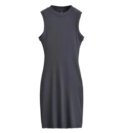 Custom Modal Cotton Rib Midi Dress Women Clothes Ladies Lounge Sleeveless Dress Bodycon Casual Tank Top Dress