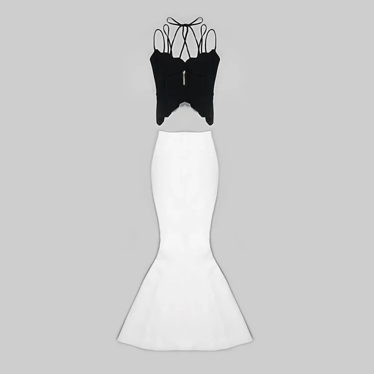 Newest Halter Corset Top and Fishtail Dress Set Long Gown Women Formal Party Evening Dinner Dress - Image 5