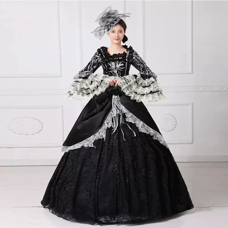 Marie Antoinette Dress Gown Rococo Baroque Masquerade Historical Costume 18th Century Victorian Crinoline Ball and Wedding Gown