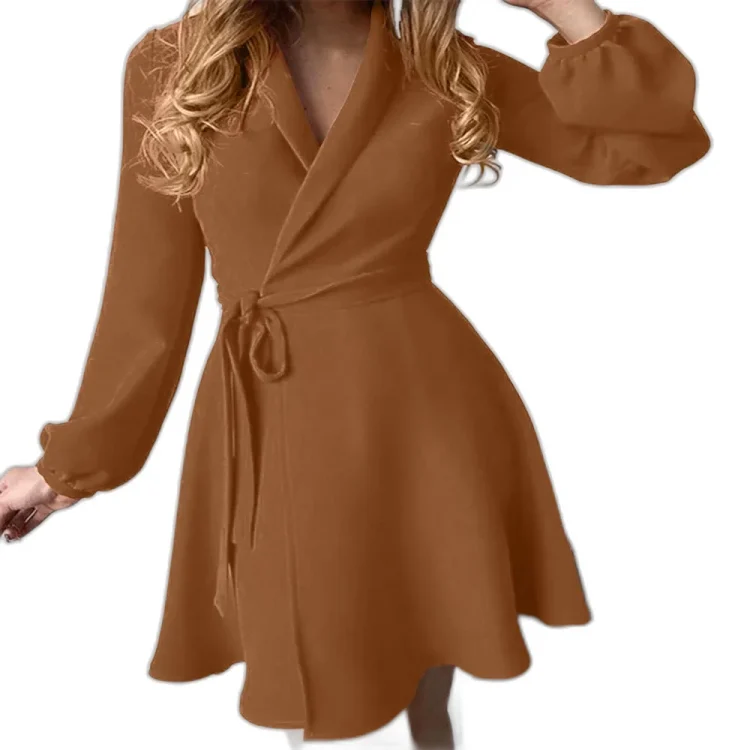 Casual Dresses States Fashion Simple Natural Floral Print New Autumn Winter Temperament Printed Long-sleeve Waist Lace Women