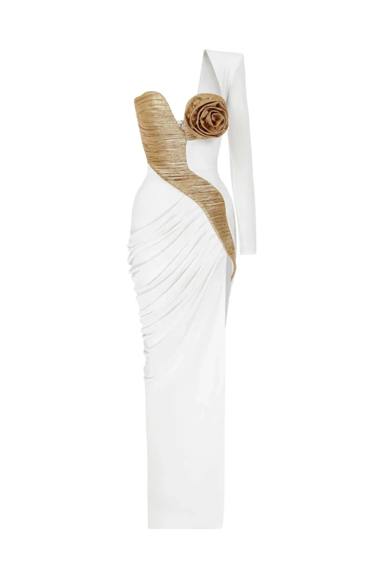 OUDINA Wholesale Shiny Rhinestone Dress Plus Size Long Fishtail Dress Ball Gowns for Women Evening Diamond Dresses - Image 3