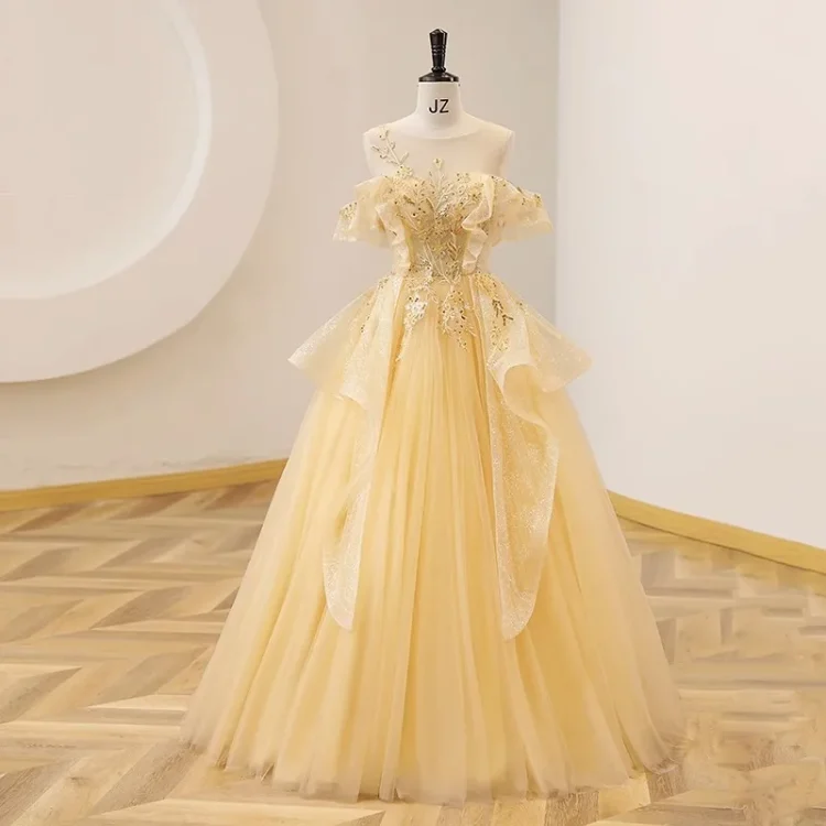New High Quality Elegant  Birthday Party Ball Gown Off-shoulder Tulle Layered Evening Party Dress Formal Gown for Women - Image 3