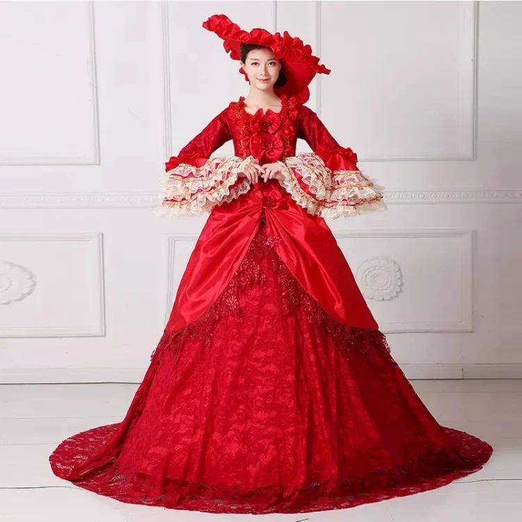 Marie Antoinette Dress Gown Rococo Baroque Masquerade Historical Costume 18th Century Victorian Crinoline Ball and Wedding Gown - Image 2