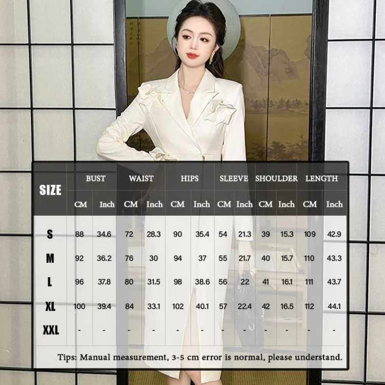 ZYHT 50799 Floral Decoration Zipper Long Sleeve Midi Women Uniform Style Elegant Work Official Dresses for Ladies Office Dress - Image 5