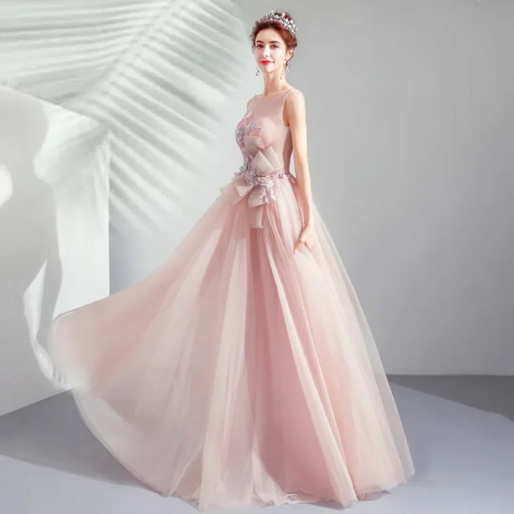 Pink Fashion New Style Evening Gown for Ladies Satin Evening Dresses Party Wear Women Dresses - Image 2