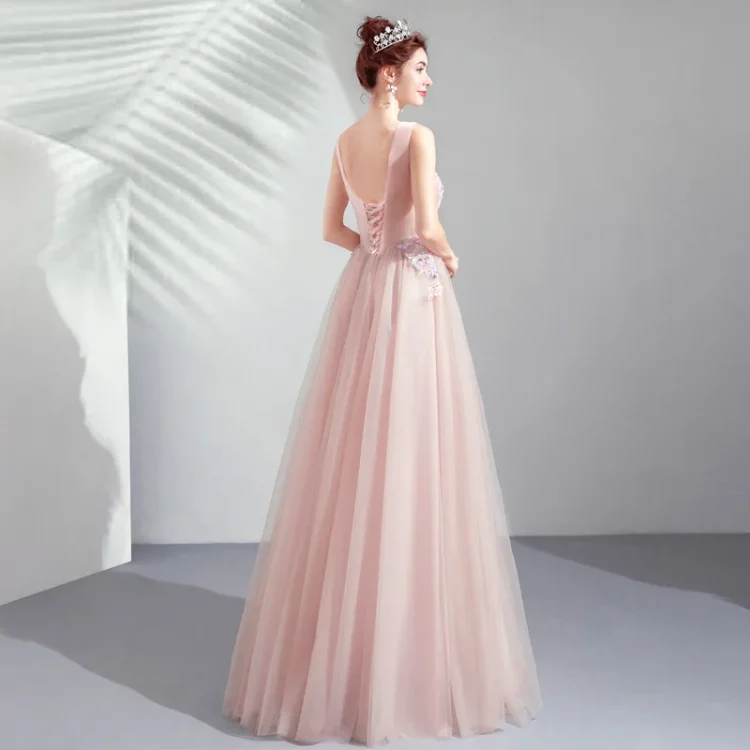 Pink Fashion New Style Evening Gown for Ladies Satin Evening Dresses Party Wear Women Dresses - Image 3