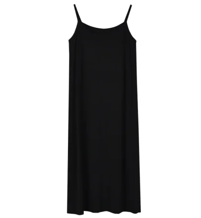 Women's Modal Full Slip Dress Spaghetti Strap Vest Skirt 90 to 120cm Long Under Dress Camisoles Slips Inner Petticoat