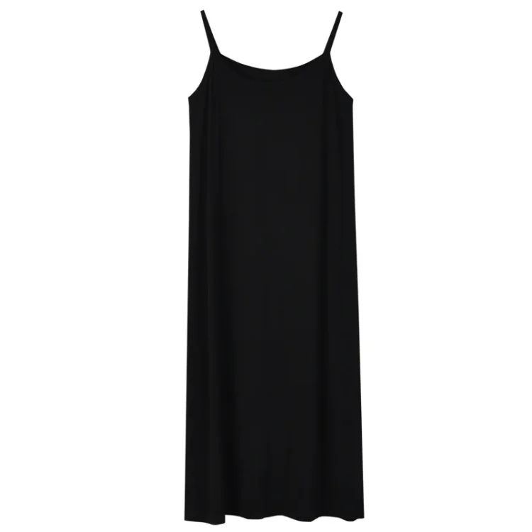 Women's Modal Full Slip Dress Spaghetti Strap Vest Skirt 90 to 120cm Long Under Dress Camisoles Slips Inner Petticoat