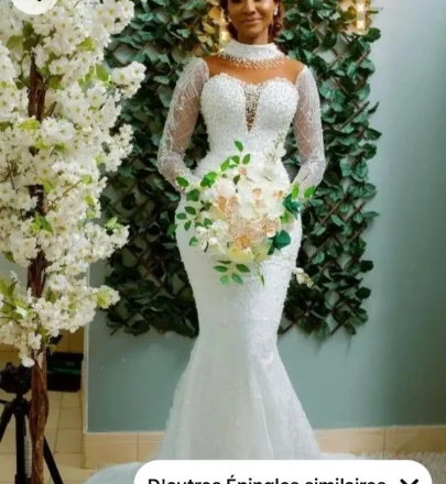 S6527F  New Plus Size Off-Shoulder Dress for Women Vintage Style With Lace Decoration Elegant Wedding Gift Veil Petticoat