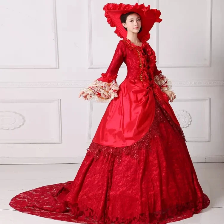 Marie Antoinette Dress Gown Rococo Baroque Masquerade Historical Costume 18th Century Victorian Crinoline Ball and Wedding Gown - Image 3