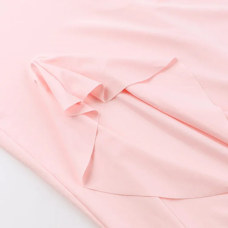 2024 New Fashion Slim Fit Long Maxi Dresses for Women European American Low Cut V-neck Ruffles Pink Straps Dress - Image 5