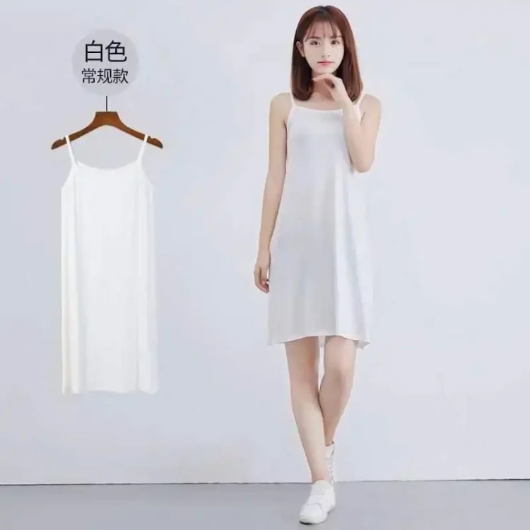 Women's Modal Full Slip Dress Spaghetti Strap Vest Skirt 90 to 120cm Long Under Dress Camisoles Slips Inner Petticoat - Image 5