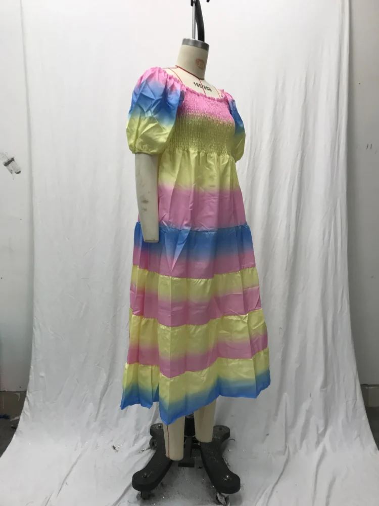 Elegant Off Shoulder Midi Party Dress Fashion Summer Flower Print Women's Clothing Short Sleeve Robe Casual Dresses Women 2025 - Image 2