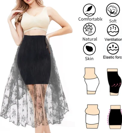 High Waist Tummy Control Slips Woman Seamless Slimming Half Slip Underwear Shapewear Body Shaper Underdress Petticoat Shapers
