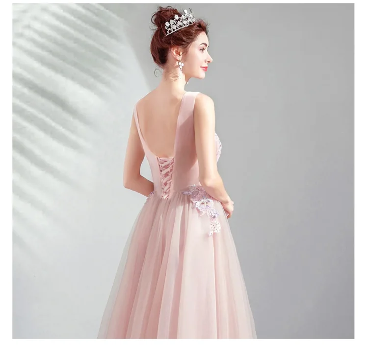 Pink Fashion New Style Evening Gown for Ladies Satin Evening Dresses Party Wear Women Dresses